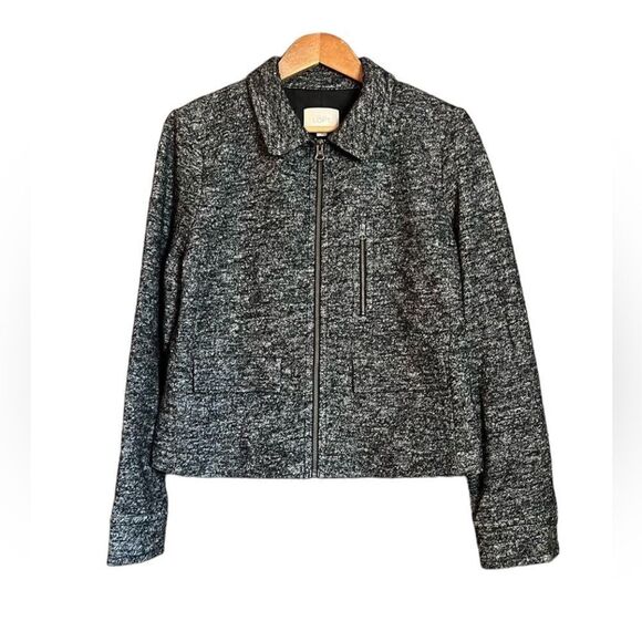 NWT! Loft wool blend zip up coat. Size large - Picture 1 of 15